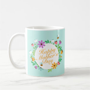 Elegant Happy Mother's Day Floral   Klassische Tas Kaffeetasse