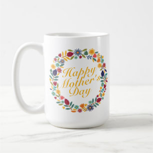 Elegant Happy Mother's Day Floral   Klassische Tas Kaffeetasse
