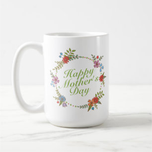 Elegant Happy Mother's Day Floral   Klassische Tas Kaffeetasse