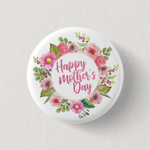 Elegant Happy Mother's Day Floral   Schaltfläche B Button