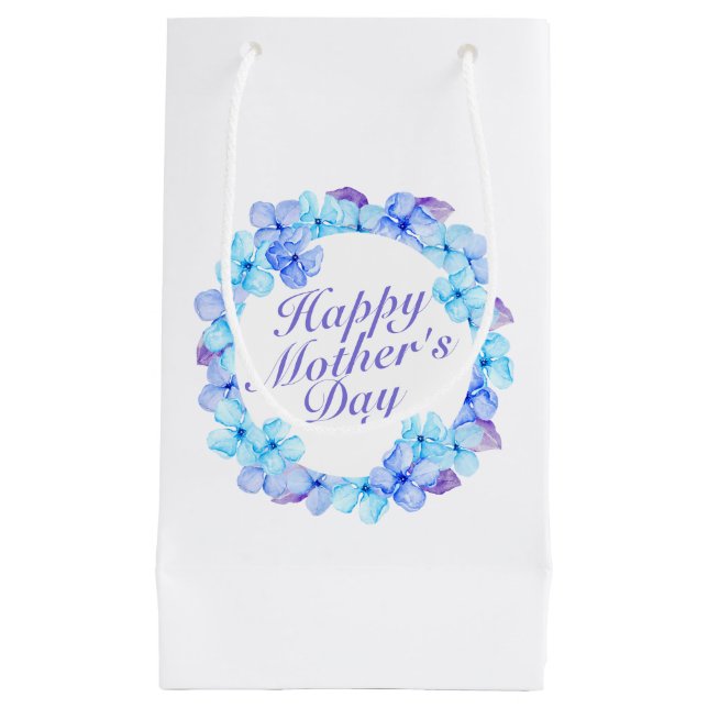 Elegant Happy Mother's Day Floral Wreath Geschenkt Kleine Geschenktüte (Vorderseite)