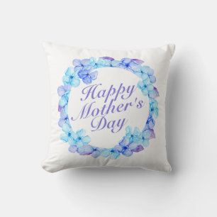 Elegant Happy Mother's Day Floral Wreath   Kissen