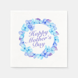 Elegant Happy Mother's Day Floral Wreath   Napkin Serviette