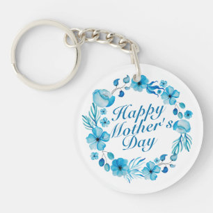 Elegant Happy Mother's Day Floral Wreath Schlüssel Schlüsselanhänger