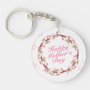 Elegant Happy Mother's Day Floral Wreath Schlüssel Schlüsselanhänger