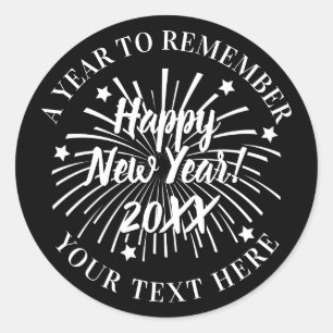 Elegant Happy New Year 2021 Custom Siegel Aufklebe Runder Aufkleber