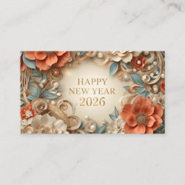 elegant happy new year 2026 business card visitenkarte