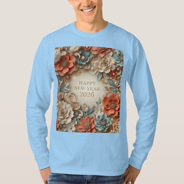 elegant happy new year 2026 long sleeve T-Shirt (Vorderseite)
