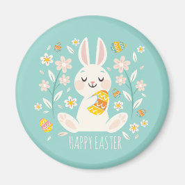 Elegant Happy Oaster Bunny | Magnet