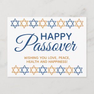 Elegant Happy Pessach Seder Star von David Postkarte