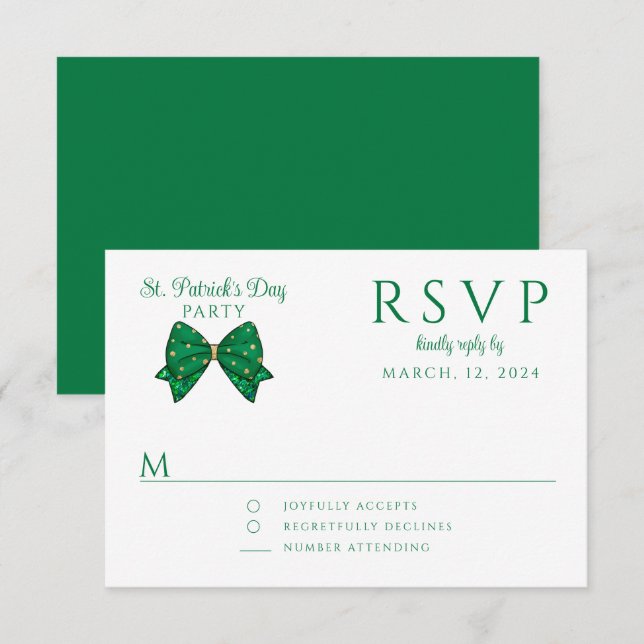 Elegant Happy St. Patrick's Day Party RSVP Karte (Vorne/Hinten)