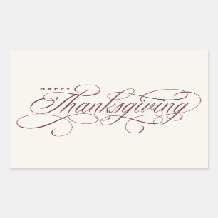 Elegant Happy Thanksgiving Skript-Design Rechteckiger Aufkleber