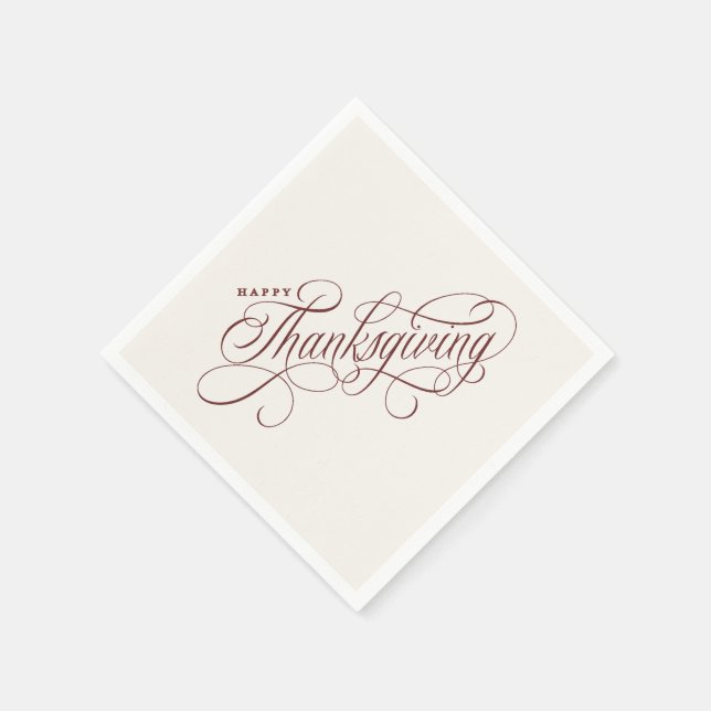 Elegant Happy Thanksgiving Skript-Design Serviette (Ecke)