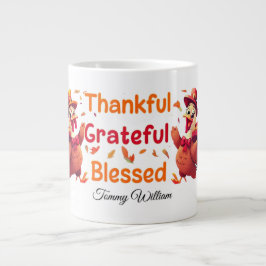 Elegant Happy Thanksgiving Türkei Jumbo-Tasse