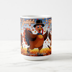 Elegant Happy Thanksgiving Türkei Kaffeetasse