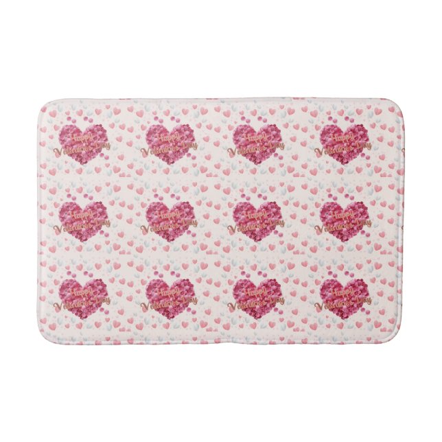 Elegant Happy Valentine's Day Badematte (Vorderseite)