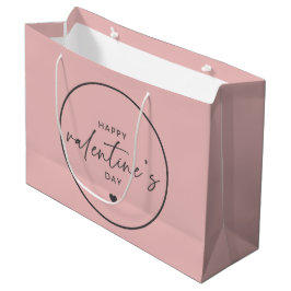 Elegant Happy Valentine's day Blush Pink Große Geschenktüte