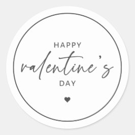 Elegant Happy Valentine's day Classic Round Sticke Runder Aufkleber