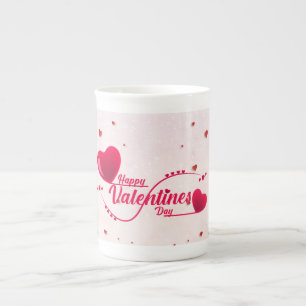 Elegant Happy Valentine's Day Prozellantasse