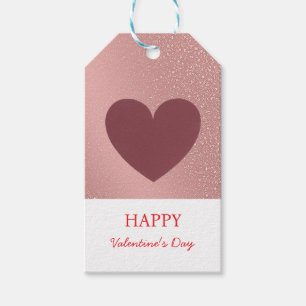 Elegant Happy Valentine's Day Rose Gold Glitzer Geschenkanhänger