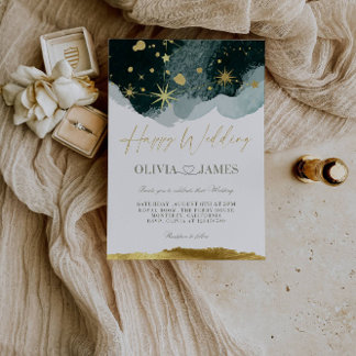 Elegant Happy Wedding | Classic & Joyful Einladung