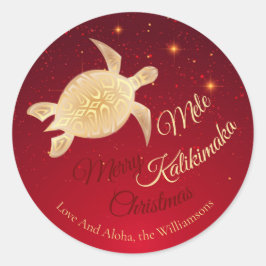 Elegant Hawaiian Weihnachten Runder Aufkleber