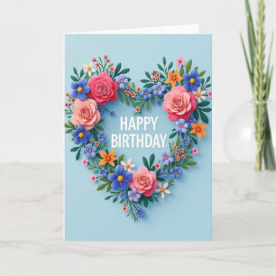 Elegant Heart Blooms Karte