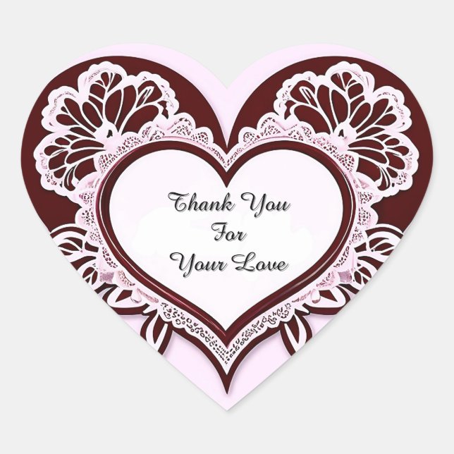 Elegant Heart Card With Red Roses Herz-Aufkleber (Vorderseite)