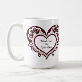 Elegant Heart Card With Red Roses Kaffeetasse