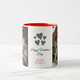 Elegant Heart Happy Valentine's Day Photo Zweifarbige Tasse