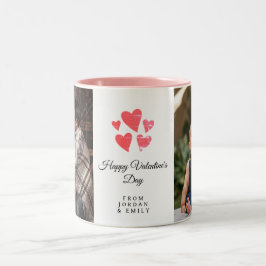 Elegant Heart Happy Valentine's Day Photo Zweifarbige Tasse