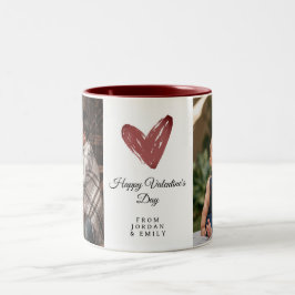 Elegant Heart Happy Valentine's Day Photo Zweifarbige Tasse