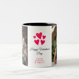 Elegant Heart Happy Valentine's Day Photo Zweifarbige Tasse
