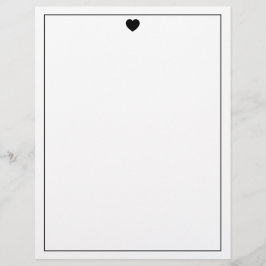 Elegant Heart Mark Letterhead Stylish Office Paper Briefbogen
