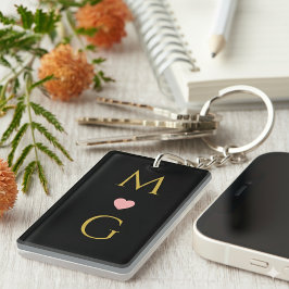 Elegant Heart Mark Monogram Acrylic Keychain Desig Schlüsselanhänger