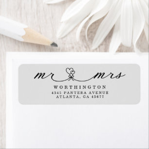 Elegant Hearts Schriftart Mr & Mrs Hochzeit Antwor