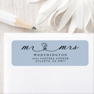 Elegant Hearts Script Mr & Mrs. Wedding