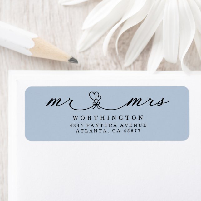 Elegant Hearts Script Mr & Mrs. Wedding (Insitu)