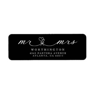 Elegant Hearts Script Mr & Mrs. Wedding Return Lab
