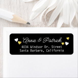 Elegant Hearts Wedding Bride Groom schwarz