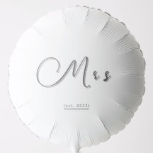 Elegant Helium Balloon - "Mrs." Script Design