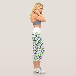 Elegant Helix Bloom Muster Capri Leggings