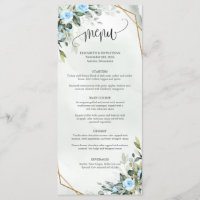 Elegant Hellblaue Blumen Eukalyptus und Gold