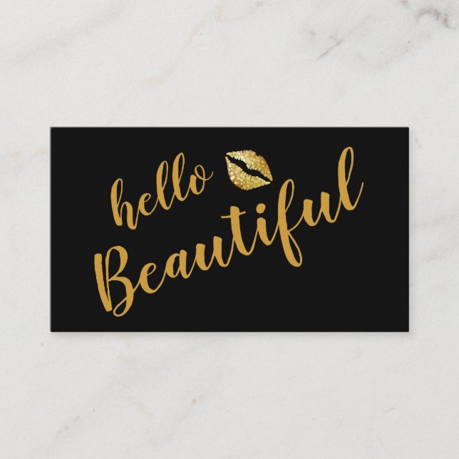 Elegant Hello Beautiful Makeup Artist Visitenkarte (Vorderseite)