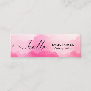 Elegant Hello Minimal Calligraphy Hot Pink Mini Visitenkarte