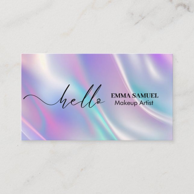 Elegant Hello Minimal Calligraphy Visitenkarte (Vorderseite)