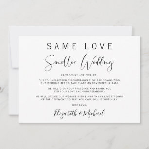 Elegant heruntergestufte kleine Hochzeitserklärung Ankündigung