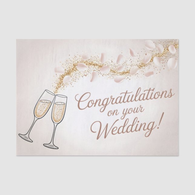 Elegant "Herzlichen Glückwunsch zu Ihrer Hochzeit" Seidenpapier (Vorderseite)