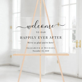 Elégant Heureux Jamais Après L'Accueil Mariage