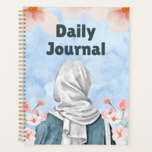 Élégant Hijab Aquarelle "Journal Quotidien"